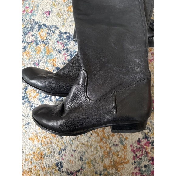 B Makowsky Leather Over The Knee Fold over Black Boots Sz 9 Inside Zip Soft ?Vtg - Picture 7 of 7